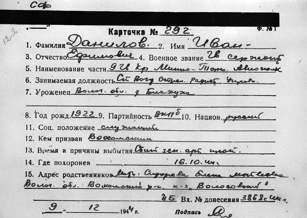 Данилов Иван Ефимович — документ 1