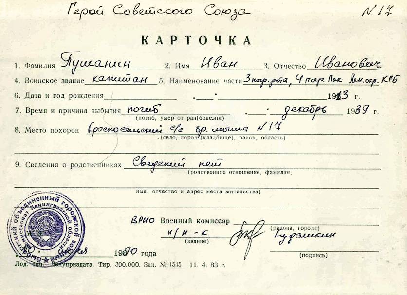 Пушанин Иван Иванович — документ 1